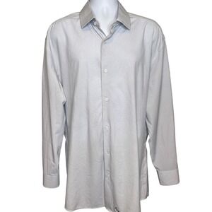 Mens Light Blue Micro Dot Long Sleeve Button Down Sz 2XL‎ Casual Office